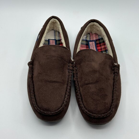 Vineyard Vines Men\'s Peaks Plaid Loafer Slippers Chocolate Brown Size 10 main image 11